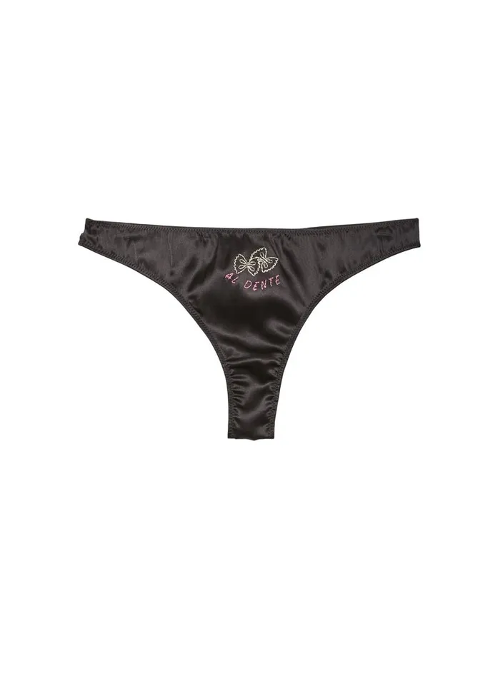 Fleur Du Mal Pleasure Women Al Dente Luxe Thong Black Fleur Du Mal Pleasure Women Al Dente Luxe Thong Black