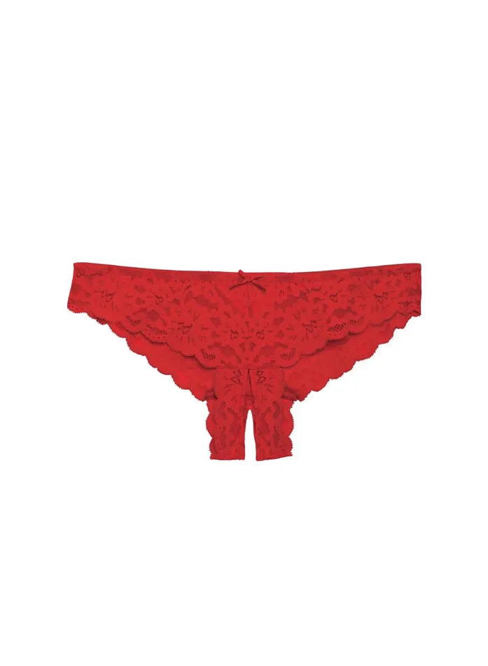 Fleur Du Mal Pleasure Women Charlotte Crotchless Panty Rouge Fleur Du Mal Pleasure Women Charlotte Crotchless Panty Rouge