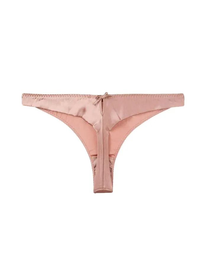Fleur Du Mal Pleasure Women Luxe Thong Tan Fleur Du Mal Pleasure Women Luxe Thong Tan