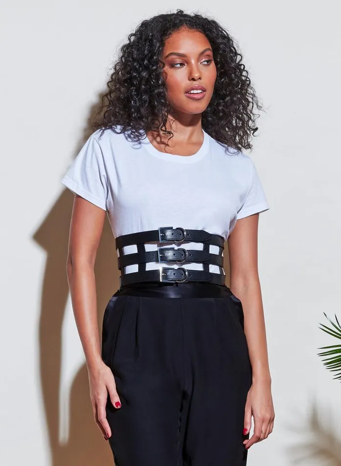 Fleur Du Mal Pleasure Women Multi Strap Belt Black Fleur Du Mal Pleasure Women Multi Strap Belt Black
