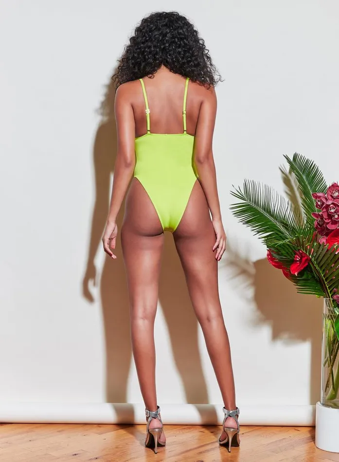 Fleur Du Mal Swim Women One Piece V Wire Swimsuit Avocado Fleur Du Mal Swim Women One Piece V Wire Swimsuit Avocado