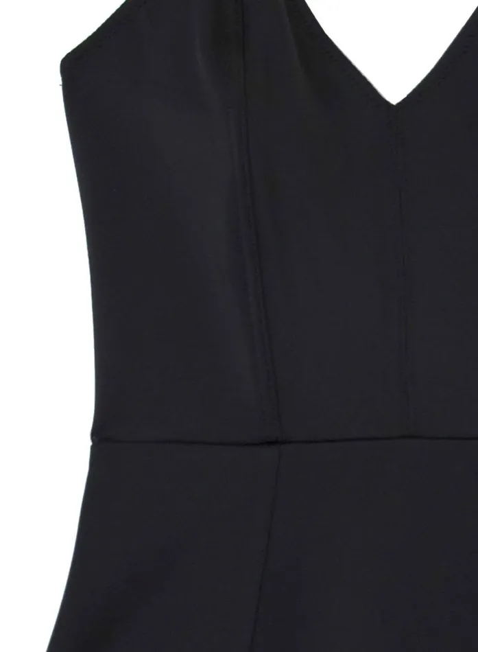 Fleur Du Mal Swim Women Strapless VNeck One Piece Black Fleur Du Mal Swim Women Strapless VNeck One Piece Black
