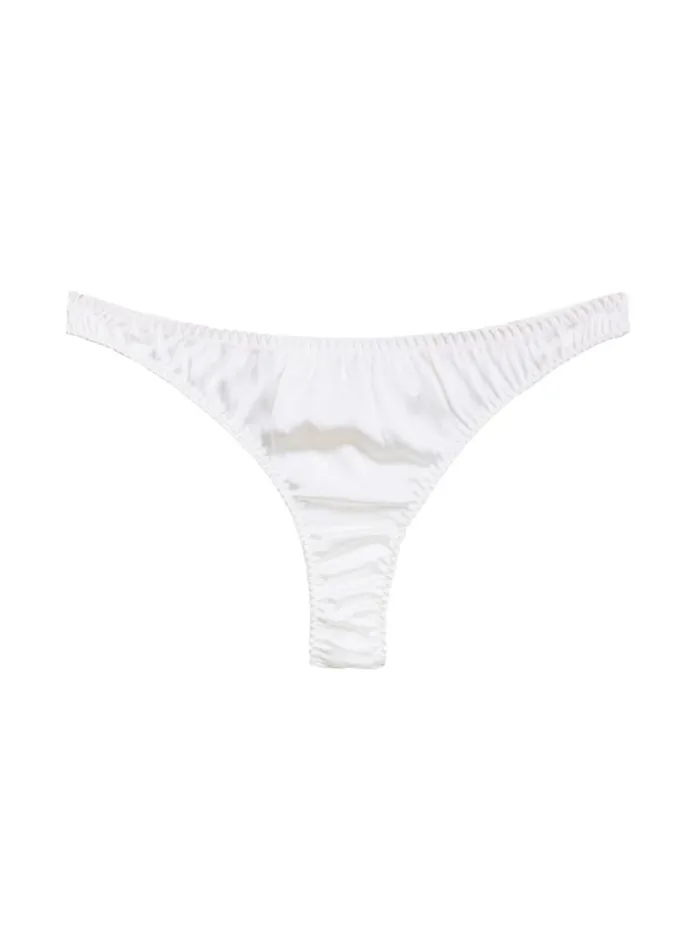 Fleur Du Mal Thongs Women Luxe Thong Ivory Fleur Du Mal Thongs Women Luxe Thong Ivory