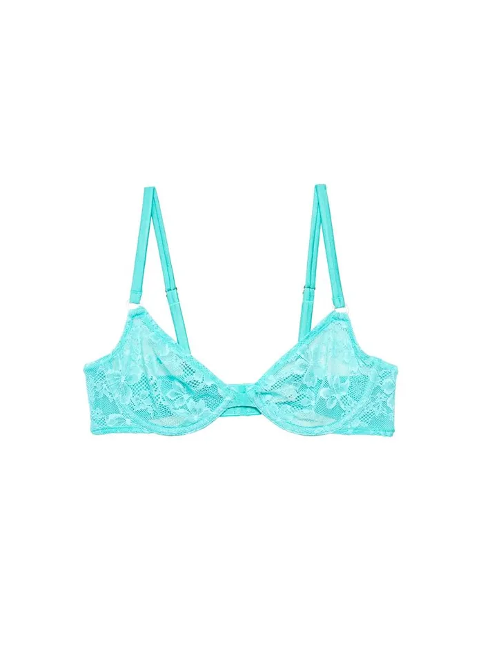 Fleur Du Mal Underwire Bras Women Le Stretch Lace Demi Bra Bright Jade Fleur Du Mal Underwire Bras Women Le Stretch Lace Demi Bra Bright Jade