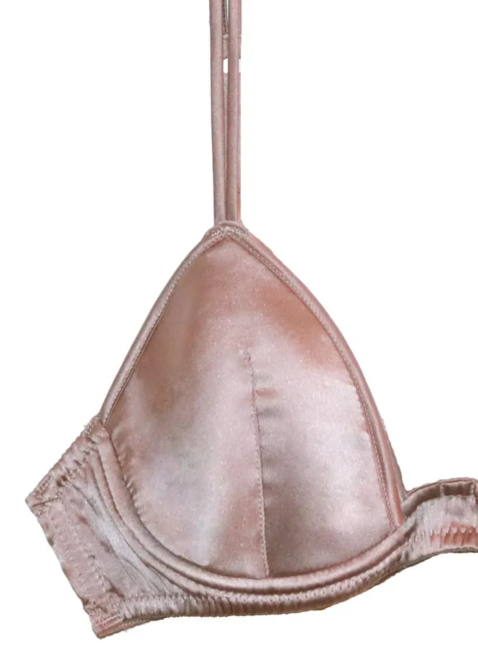 Fleur Du Mal Underwire Bras Women Luxe Plunge Bra Tan Fleur Du Mal Underwire Bras Women Luxe Plunge Bra Tan