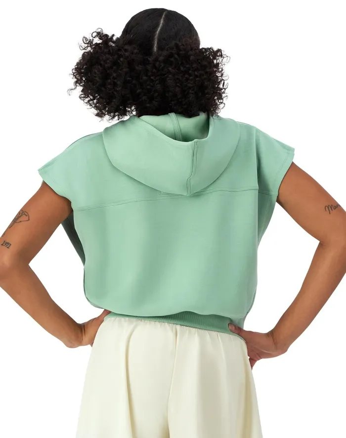 Flex Cropped Hoodie GelInfused Jocktag Sheer Water Teal Women Champion Hoodies and Sweatshirts