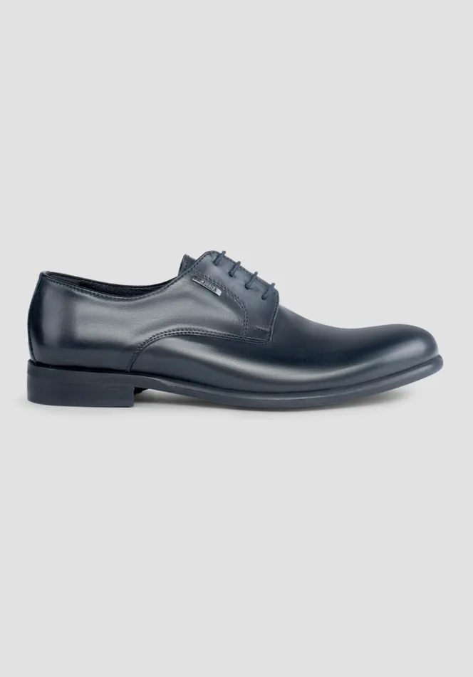 Formal Shoes Men Antony Morato Hurt Leather Derby Blue Ink