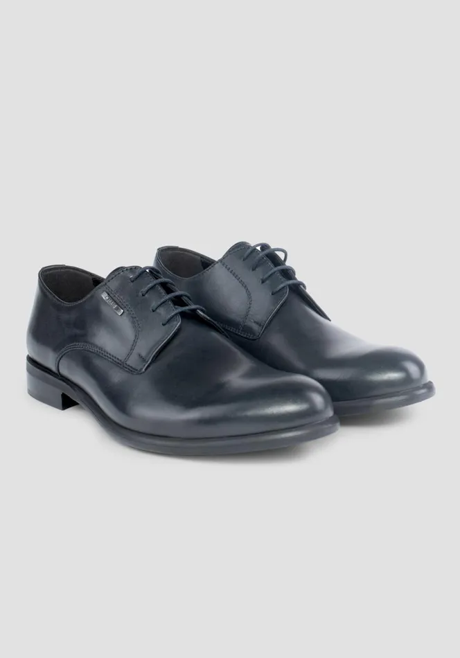 Formal Shoes Men Antony Morato Hurt Leather Derby Blue Ink