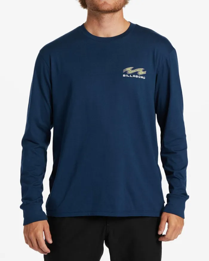 Fragment Long Sleeve TShirt Dark Blue Men Billabong TShirts