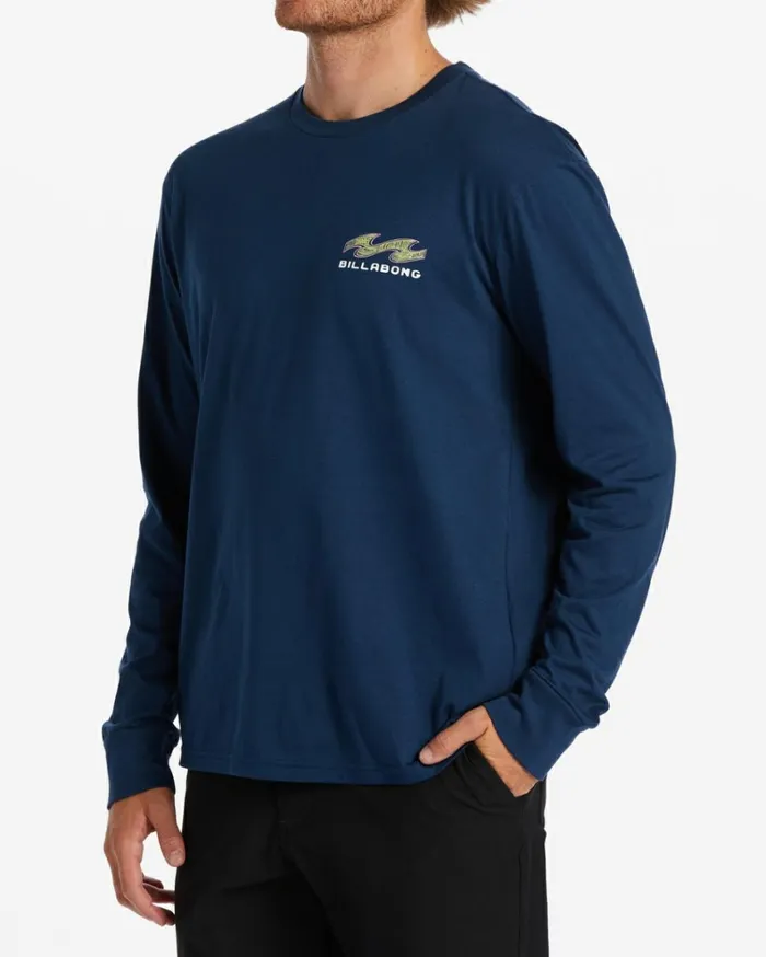 Fragment Long Sleeve TShirt Dark Blue Men Billabong TShirts