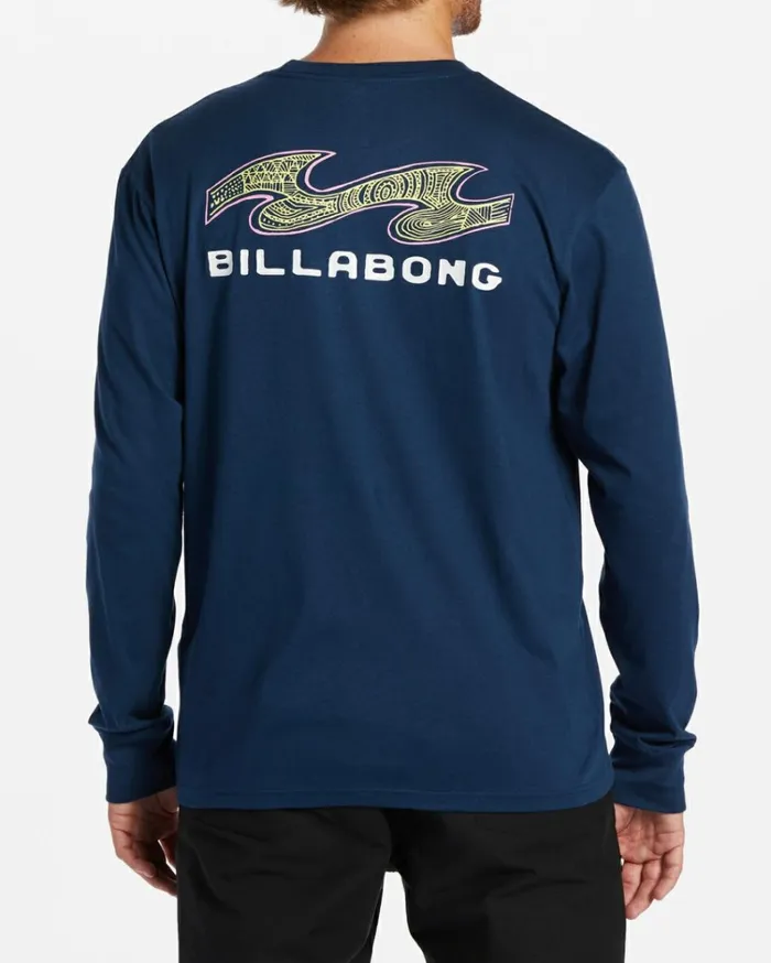 Fragment Long Sleeve TShirt Dark Blue Men Billabong TShirts