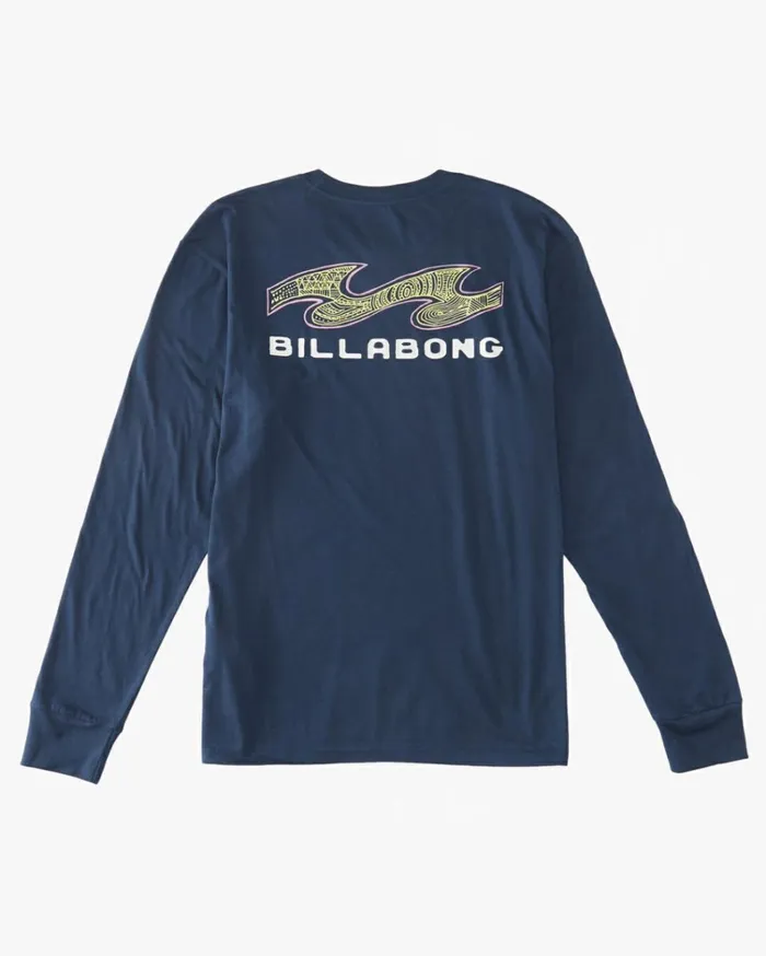 Fragment Long Sleeve TShirt Dark Blue Men Billabong TShirts