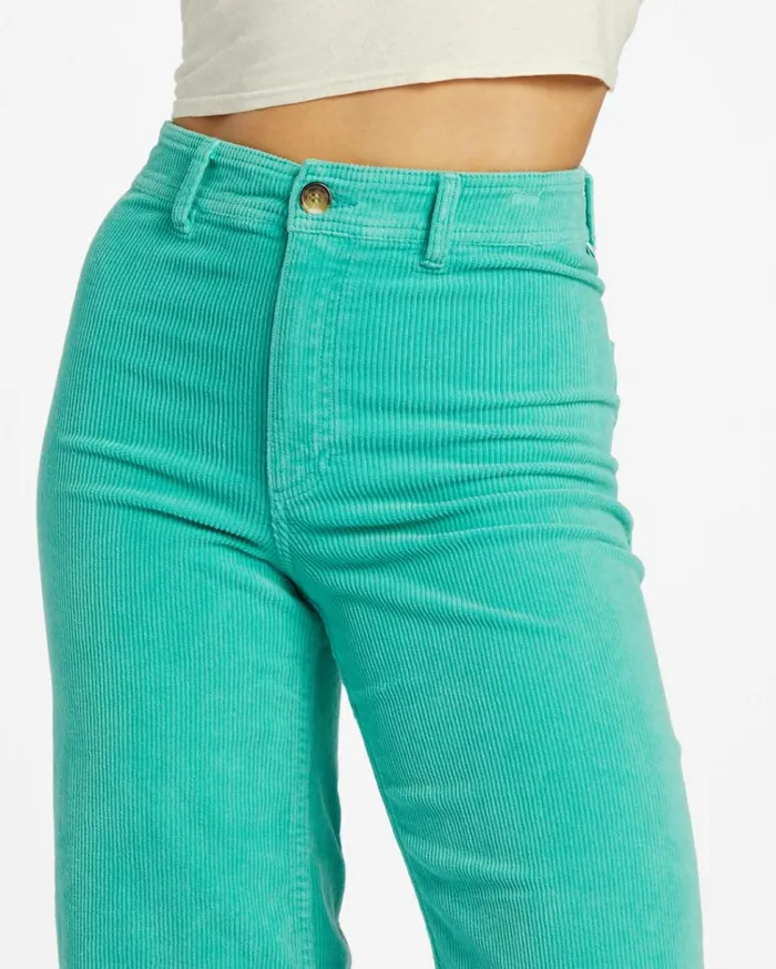 Free Fall WideLeg Corduroy Pants Bright Lagoon Women Billabong Pants