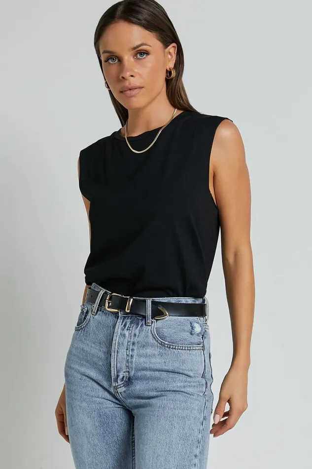 Gia Tee 8211 High Neck Tshirt In Washed Black Women Showpo Basics