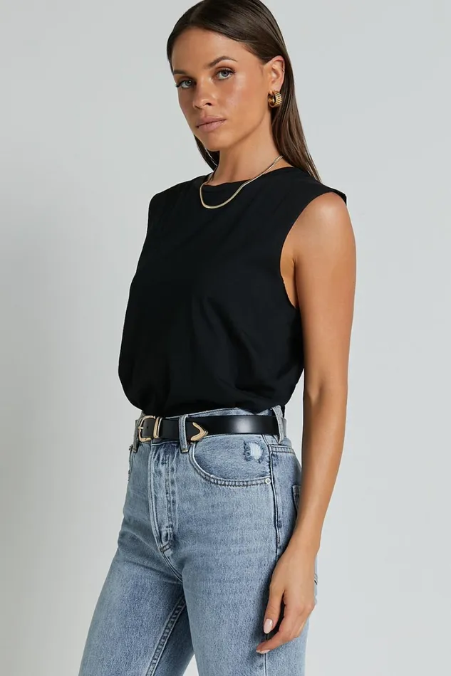 Gia Tee 8211 High Neck Tshirt In Washed Black Women Showpo Basics
