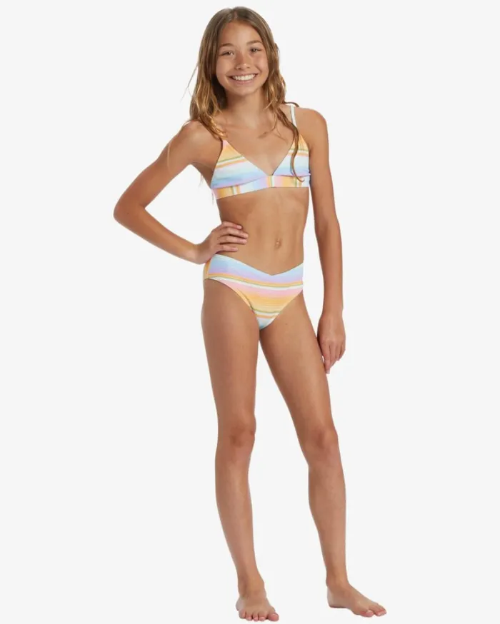 Girl039s Blissed Out Banded Tri Set Bikini Set Multi Kids Billabong Girls039 Swimwear