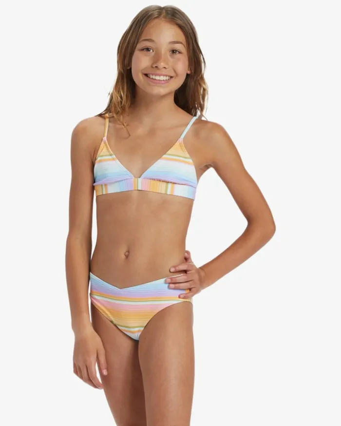 Girl039s Blissed Out Banded Tri Set Bikini Set Multi Kids Billabong Girls039 Swimwear