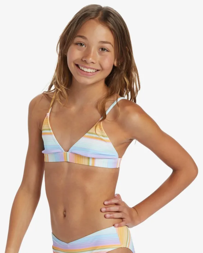 Girl039s Blissed Out Banded Tri Set Bikini Set Multi Kids Billabong Girls039 Swimwear