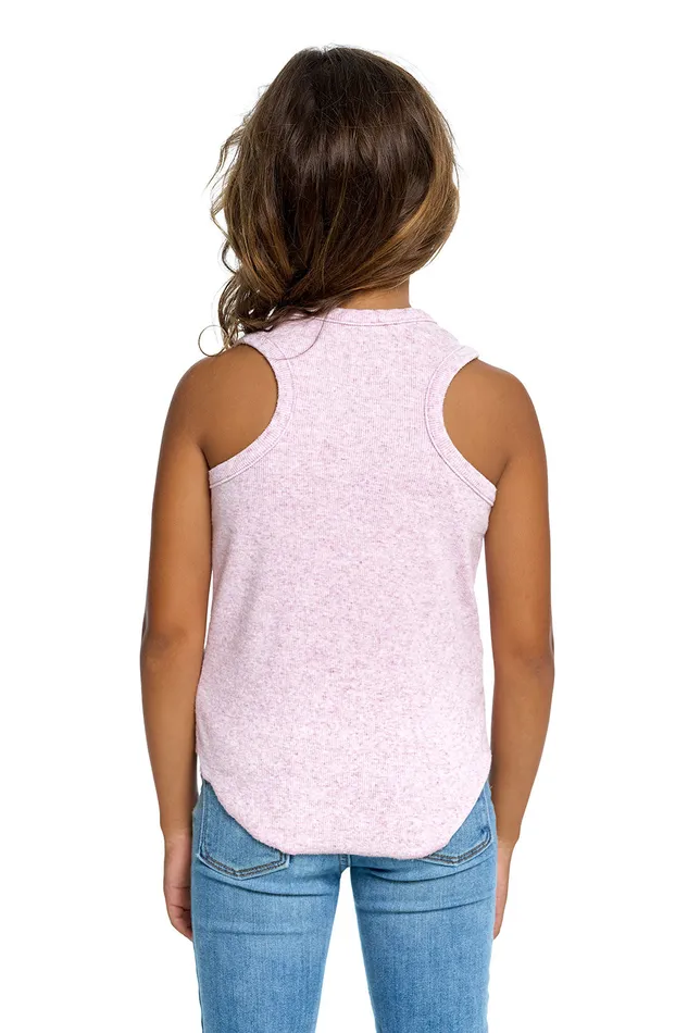 Girls Chaser Brand Linen Rib Racer Tank Tops Girls Chaser Brand Linen Rib Racer Tank Tops