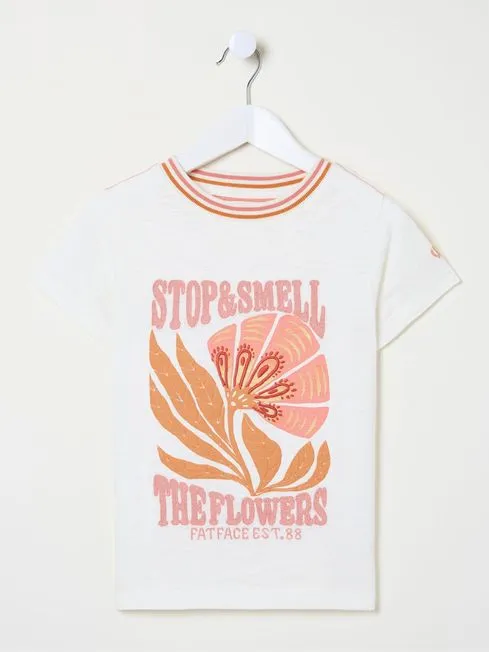 Girls Fatface Tops and TShirts Natural Flowers Graphic TShirt Girls Fatface Tops and TShirts Natural Flowers Graphic TShirt