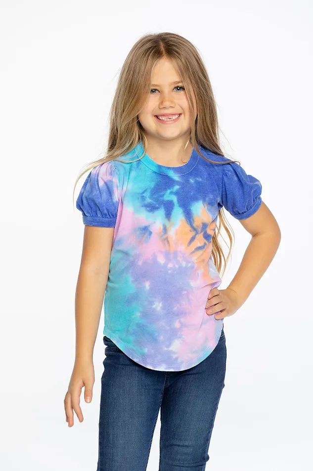 Girls Rpet Vintage Jersey Puff Short Sleeve Shirttail Tee Tops Chaser Brand