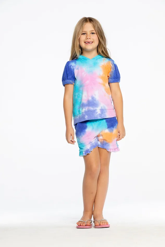 Girls Terry Cloth Ruffle Shorts Bottoms Chaser Brand