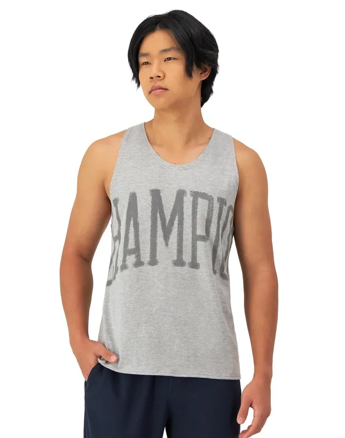Got Game Tank Arch Brushed Logo Oxford Grey Men Champion TShirts and Tops