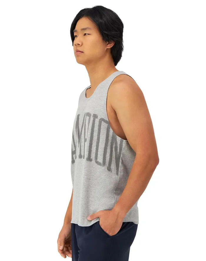 Got Game Tank Arch Brushed Logo Oxford Grey Men Champion TShirts and Tops