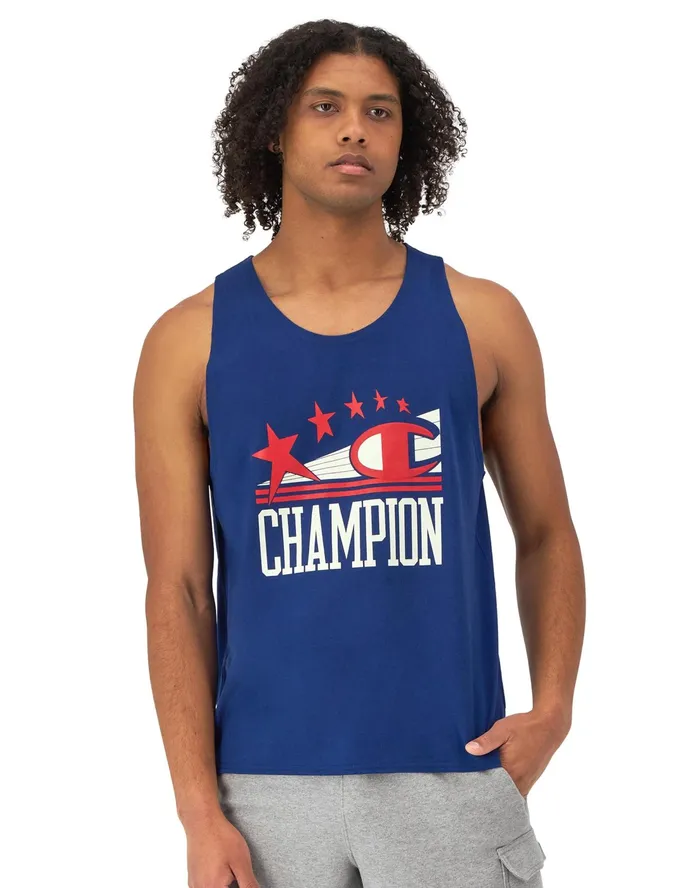 Graphic Tank Top C and Stars Jewel Sapphire Men Champion TShirts and Tops