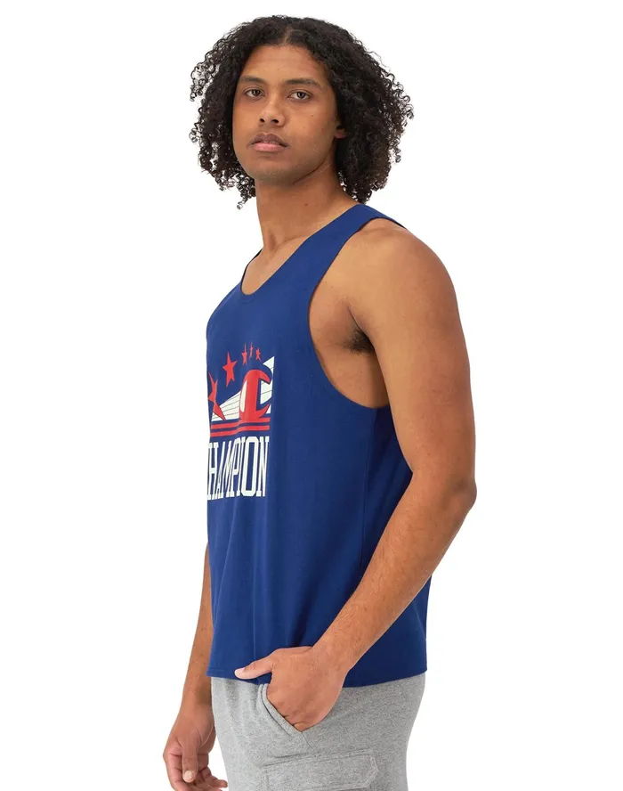 Graphic Tank Top C and Stars Jewel Sapphire Men Champion TShirts and Tops