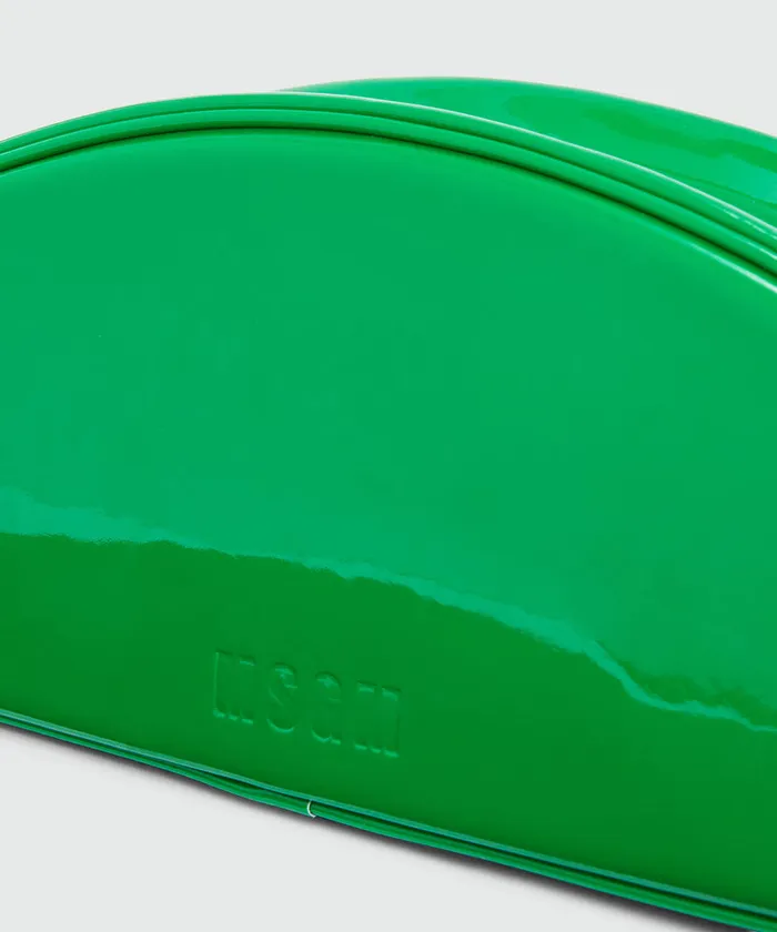 Green Patent Leather Handbag Women MSGM Shoulder And Crossbody Bags