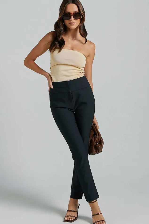 Hailey Trousers 8211 High Waisted Trouser In Black Women Showpo Curve Clothes