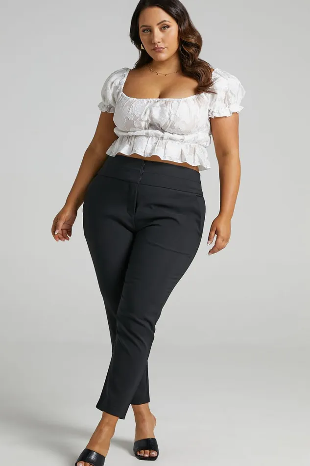 Hailey Trousers 8211 High Waisted Trouser In Black Women Showpo Curve Clothes