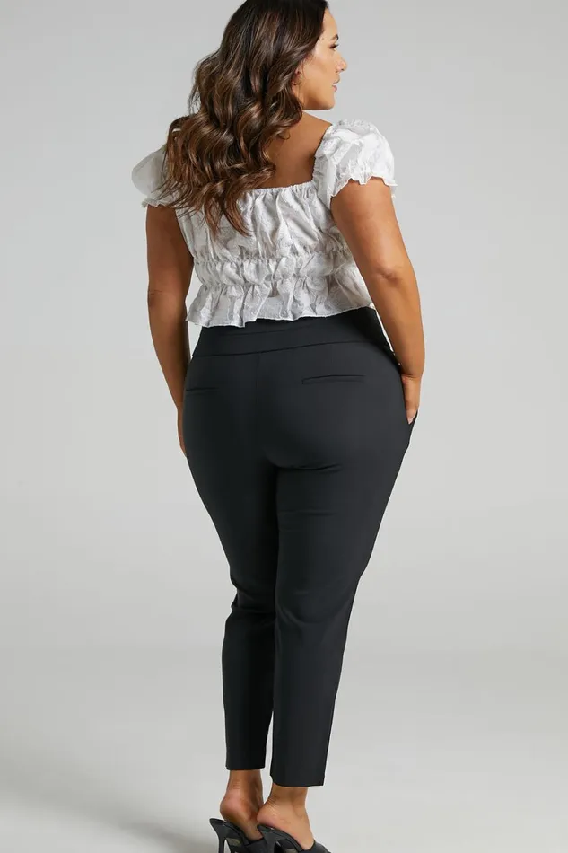 Hailey Trousers 8211 High Waisted Trouser In Black Women Showpo Curve Clothes