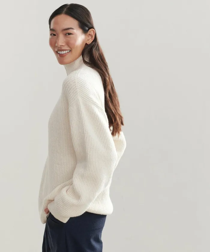 HalfZips Women Jenni Kayne Oversized Half Zip Ivory