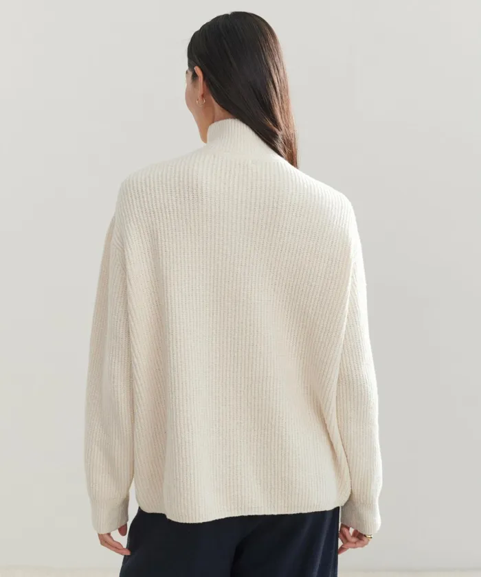 HalfZips Women Jenni Kayne Oversized Half Zip Ivory