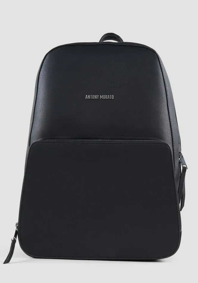 Handbags Men Antony Morato Backpack In Faux Leather Black