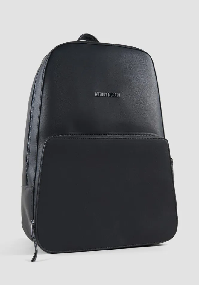 Handbags Men Antony Morato Backpack In Faux Leather Black