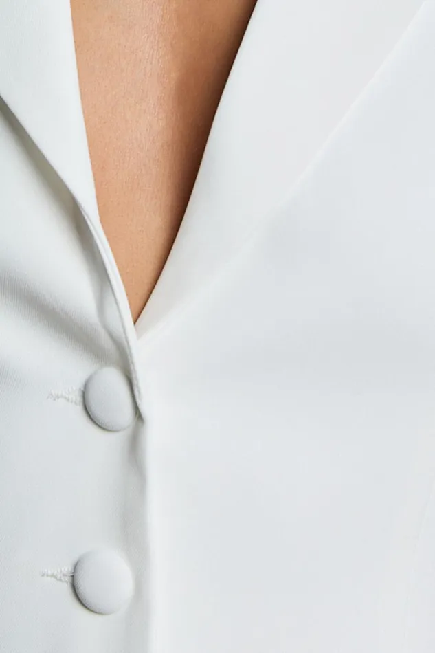 Hannah Mini Dress 8211 Tailored Button Down Pleated Mini Dress In White Women Showpo Dresses