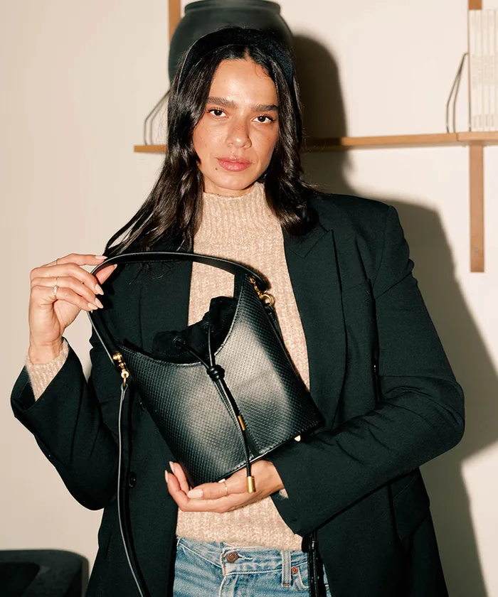 Harriet Bucket Bag Black Snake Leather Women Dolce Vita Handbags