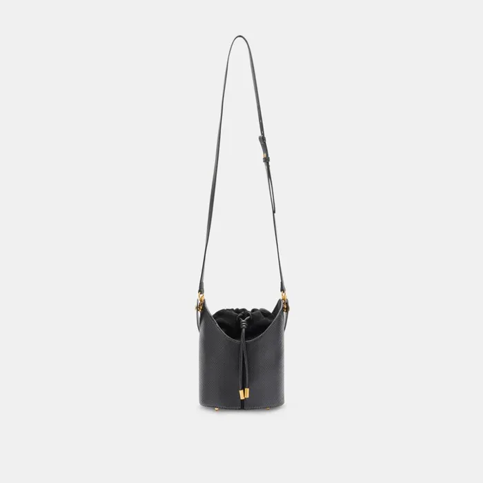 Harriet Bucket Bag Black Snake Leather Women Dolce Vita Handbags