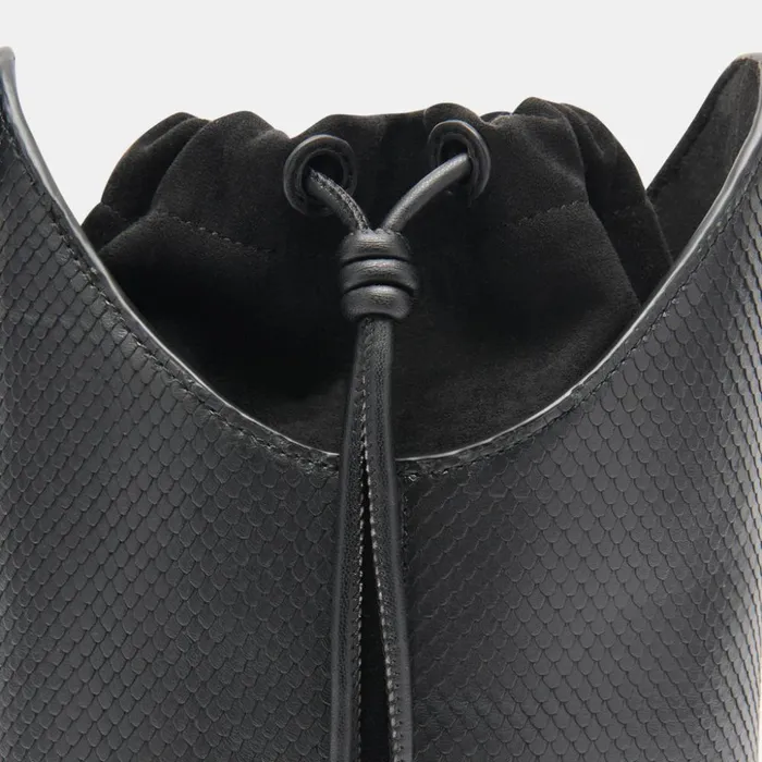 Harriet Bucket Bag Black Snake Leather Women Dolce Vita Handbags