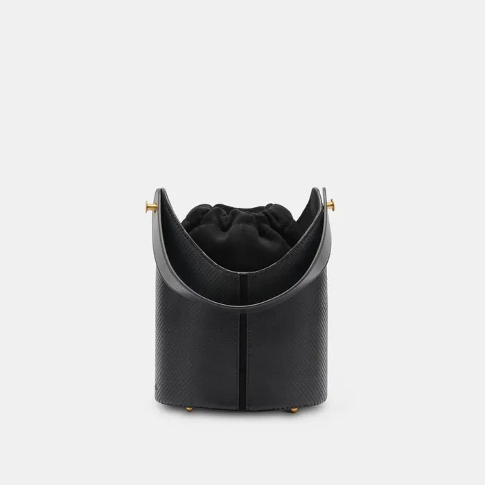 Harriet Bucket Bag Black Snake Leather Women Dolce Vita Handbags
