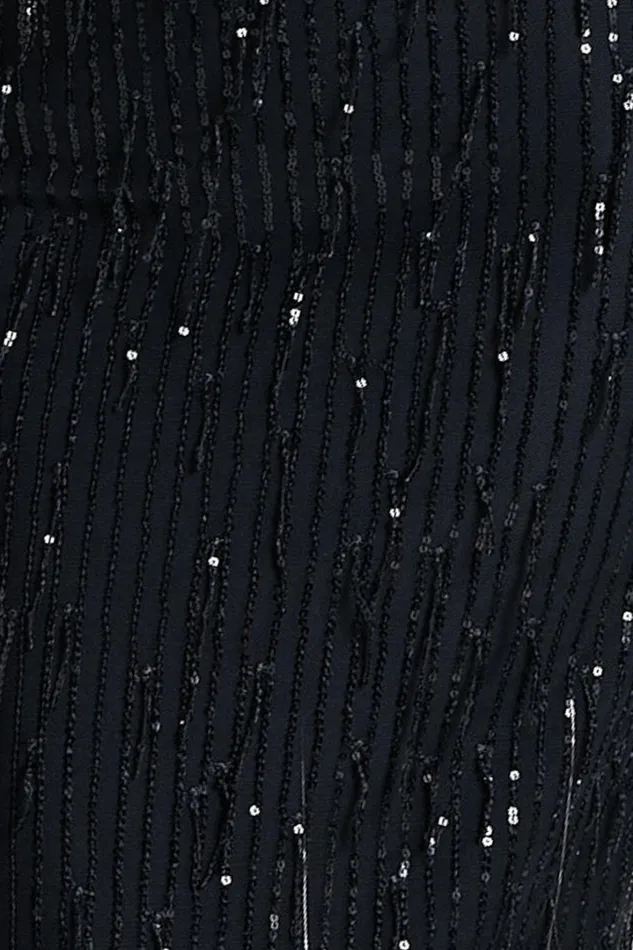 Harue Midi Skirt 8211 High Waisted Tassel Sequin Slip Skirt In Black Women Showpo Skirts