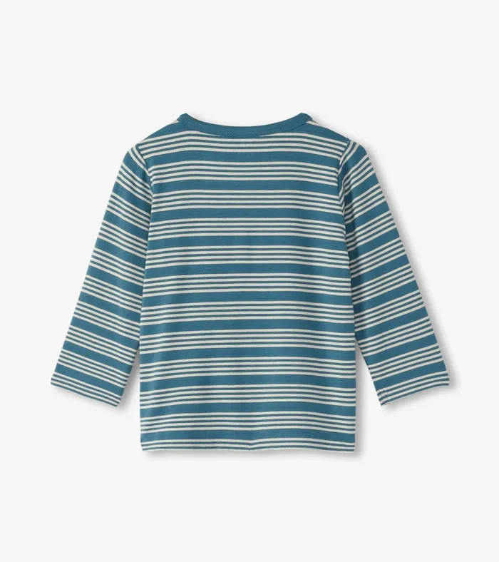 Hatley Baby and Toddler Boys Bluestone Stripes Long Sleeve Bamboo TShirt Baby and Toddler Tops