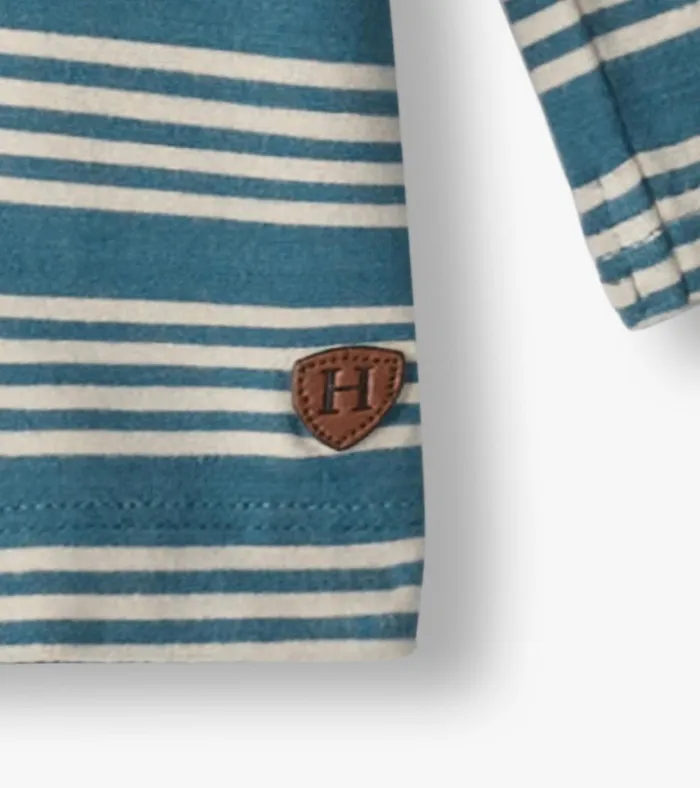 Hatley Baby and Toddler Boys Bluestone Stripes Long Sleeve Bamboo TShirt Baby and Toddler Tops
