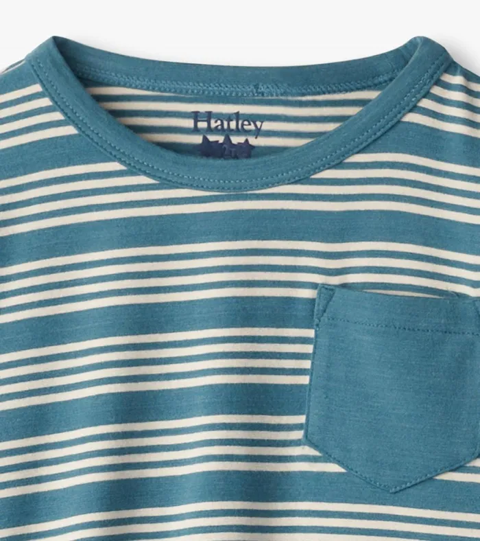 Hatley Baby and Toddler Boys Bluestone Stripes Long Sleeve Bamboo TShirt Baby and Toddler Tops