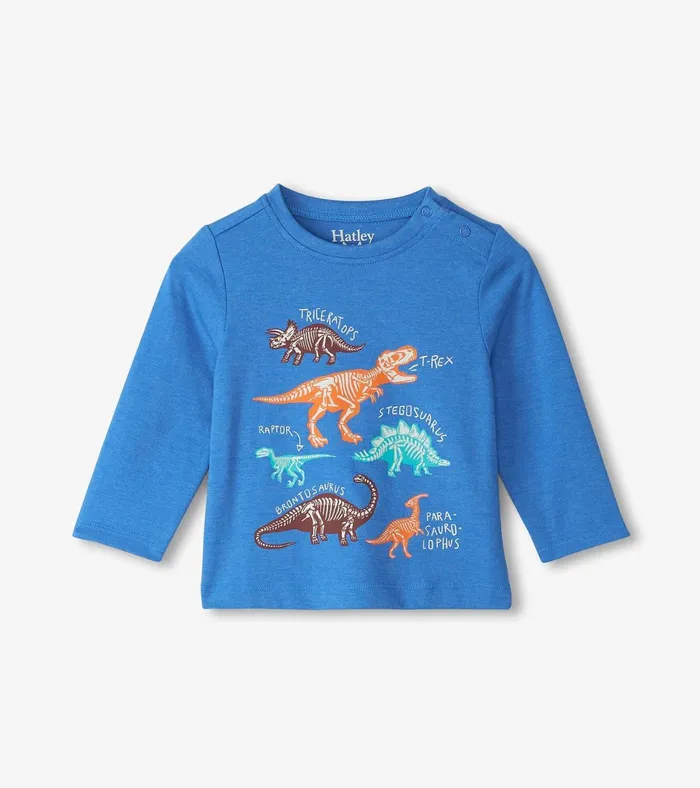 Hatley Baby and Toddler Boys Dinosaur Bones Long Sleeve TShirt Baby and Toddler Tops