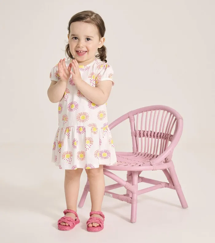 Hatley Baby and Toddler Girls Heart Suns Gathered Dress Baby and Toddler Dresses