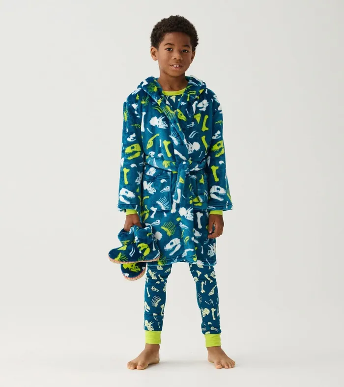 Hatley Baby Boys Dino Fossils Fleece Robe Boys Sleepwear